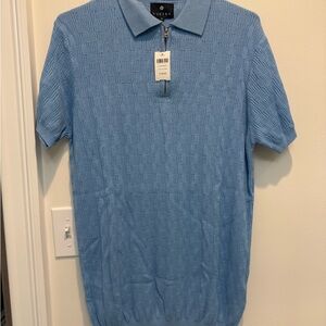 Light Blue Textured Polo Shirt